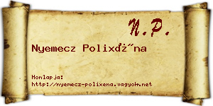 Nyemecz Polixéna névjegykártya